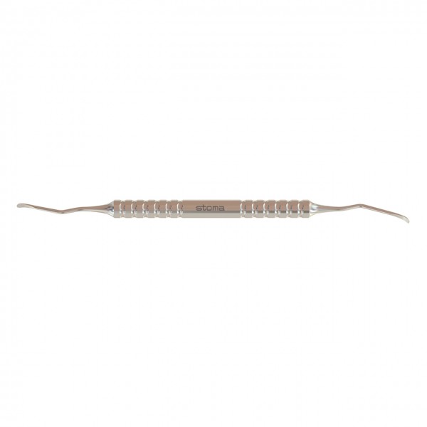 Curette à os, dentés, angulés, Lucas, 2,5 mm, double